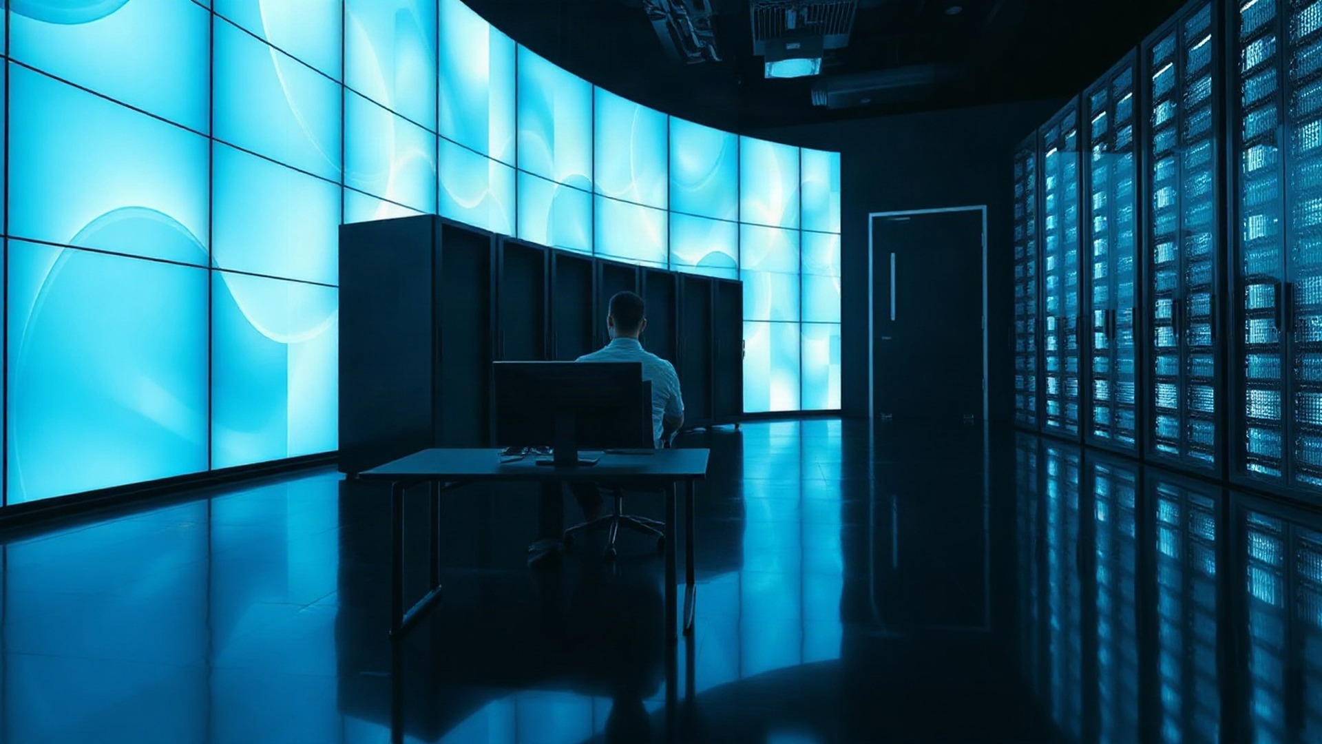 A cybersecurity analyst monitors threat-detection dashboards in a modern security operations center. Photo: The Signal / AI-generated.