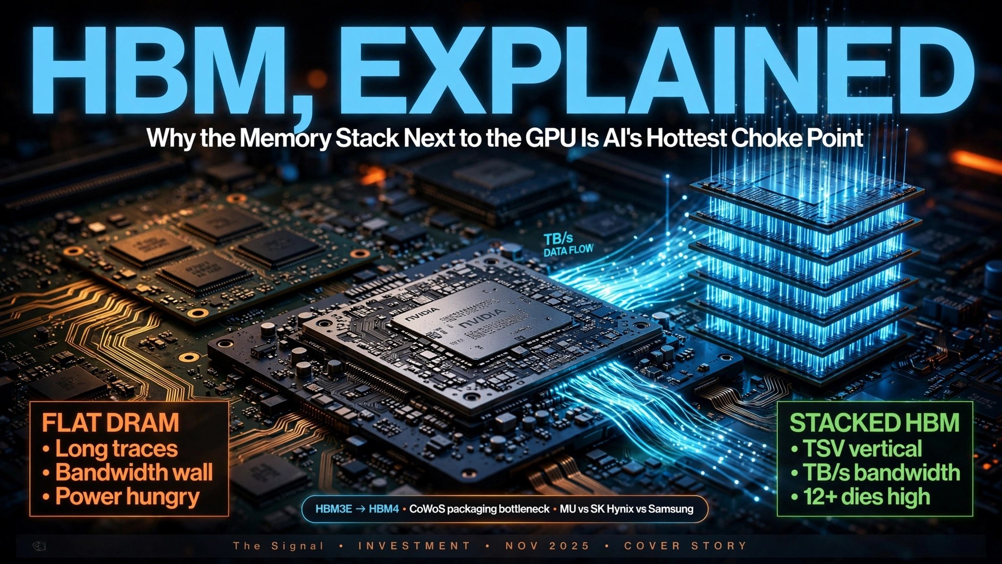 HBM, Explained: Why the Memory Stack Next to the GPU Is AI's Hottest Choke Point