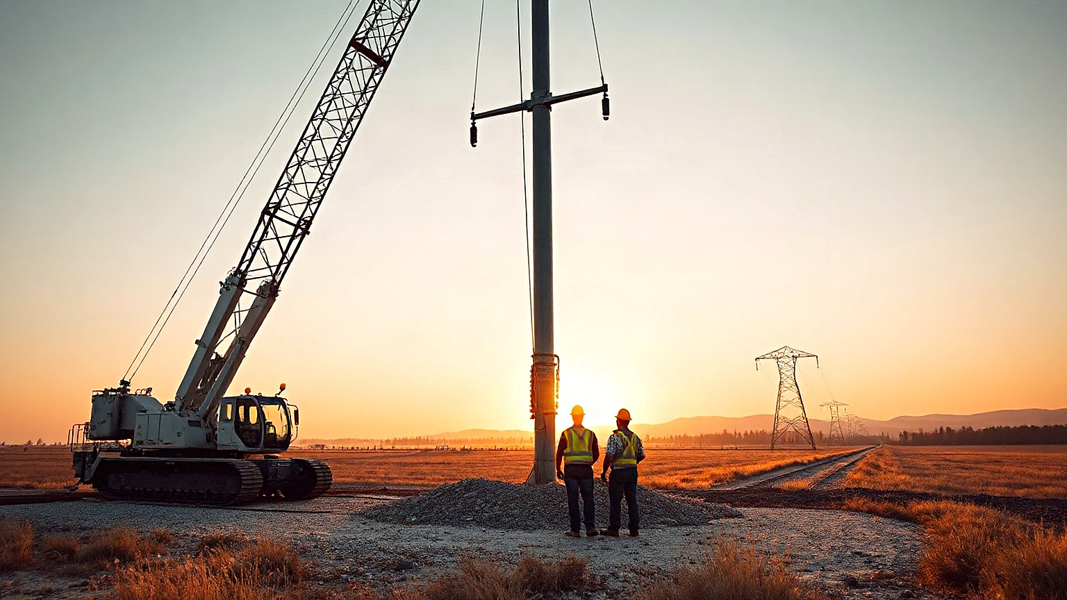 Quanta's crews build the transmission and substation work that plugs new load into the grid. Photo: The Signal